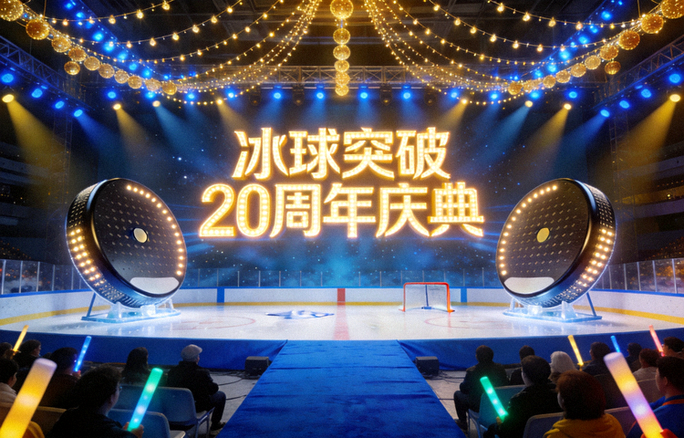 冰球突破品牌二十周年庆典活动现场灯光舞台背景照片